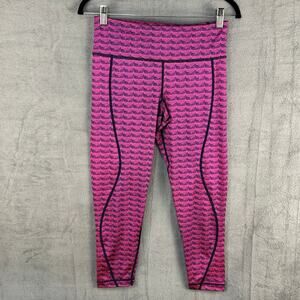 Vineyard Vines Performance Leggings Womens Small Pink Whale Tail Cropped Workout